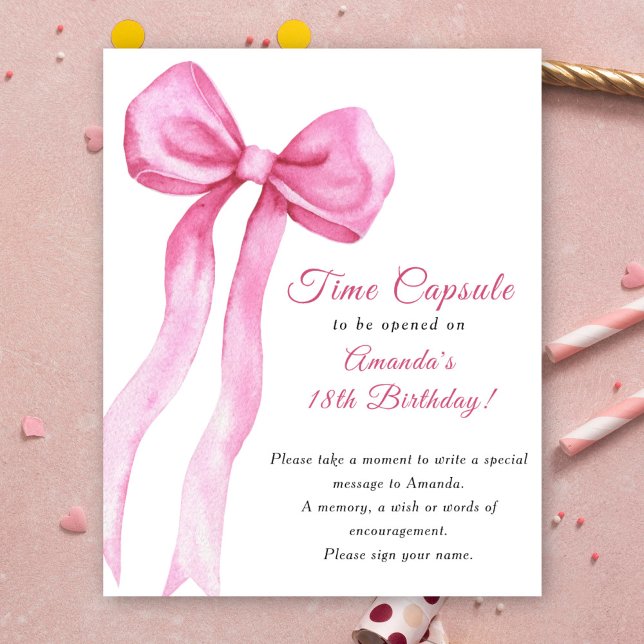 Affiche Capsule temporel d'anniversaire de 1 an avec un nœ (Créateur téléchargé)