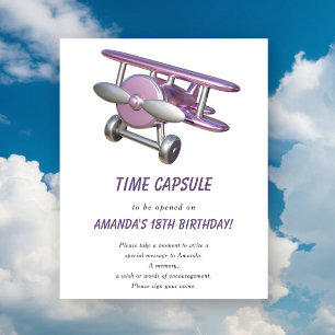Affiche Capsule temporel d'avion 1er anniversaire