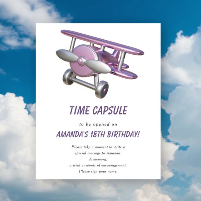 Affiche Capsule temporel d'avion 1er anniversaire (Créateur téléchargé)