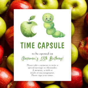 Affiche Capsule temporel de chenille à l'aquarelle 1er ann