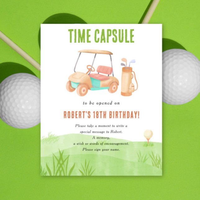 Affiche Capsule temporel de golf 1er anniversaire  (Créateur téléchargé)