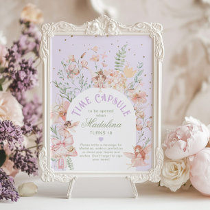 Affiche Capsule Temporel Fée Anniversaire Violet Fantaisis