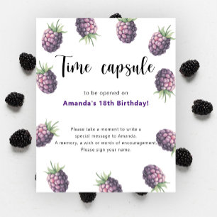 Affiche Capsule Temporel Mûres 1er anniversaire