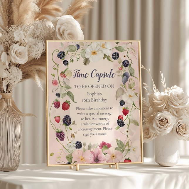 Affiche Capsule Temporel  Strawberry Berry Premier 1er Ann (Créateur téléchargé)