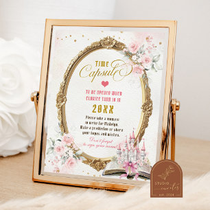 Affiche Capsule Temporelle 1er Anniversaire Blush Rose Liv