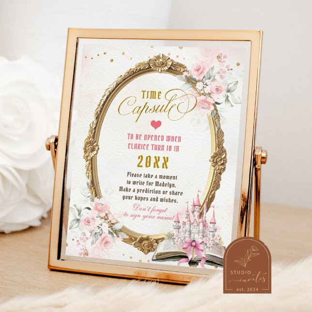 Affiche Capsule Temporelle 1er Anniversaire Blush Rose Liv (Créateur téléchargé)