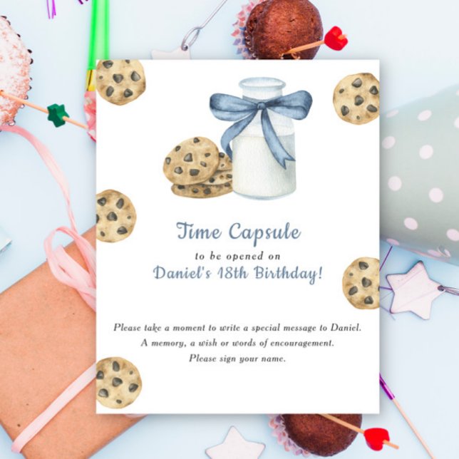 Affiche Capsule temporelle cookie et lait 1er anniversaire (Créateur téléchargé)