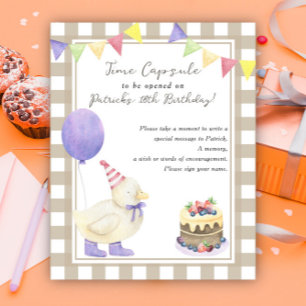 Affiche Capsule temporelle de caneton 1er anniversaire neu
