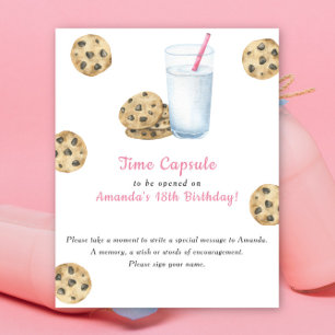 Affiche Capsule temporelle de cookies et de lait 1er anniv