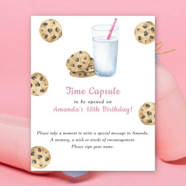 Affiche Capsule temporelle de cookies et de lait 1er anniv (Créateur téléchargé)