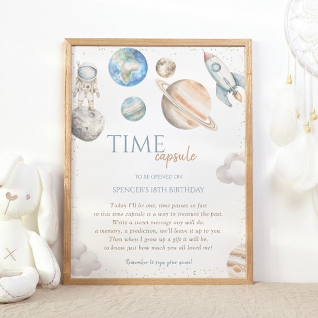 Affiche Capsule Temporelle de Fusée pour Anniversaire Spat (Créateur téléchargé)