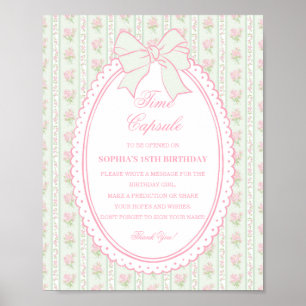 Affiche Capsule Temporelle de Jeu Floral Fancy Vintage Ver