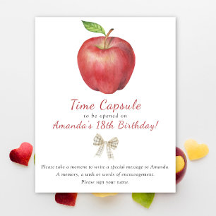 Affiche Capsule temporelle de pomme à l'aquarelle 1er anni