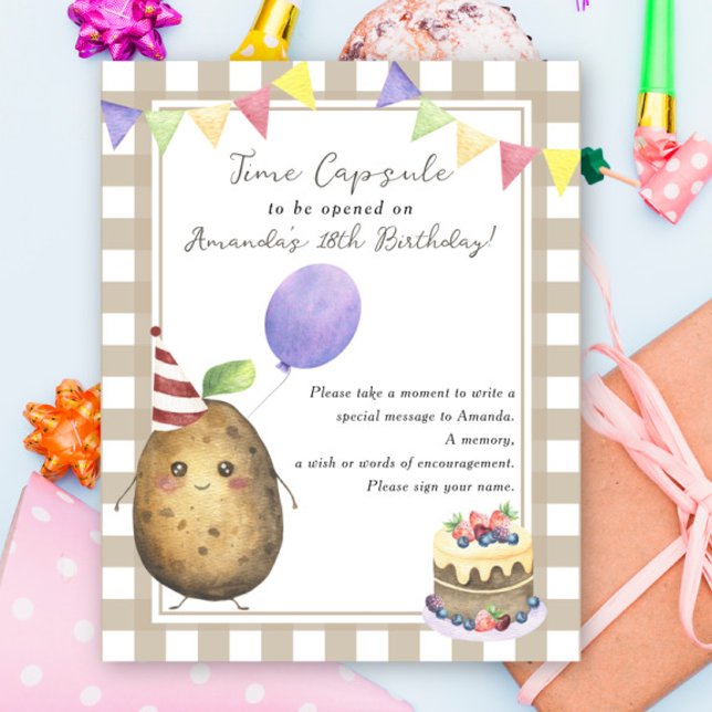 Affiche Capsule temporelle de pomme de terre 1er anniversa (Créateur téléchargé)