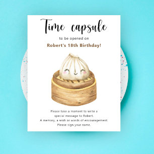 Affiche Capsule temporelle de raviolis chinois pour le 1er