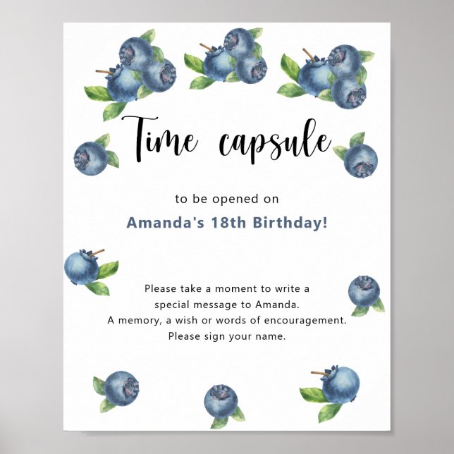 Affiche Capsule temporelle des myrtilles 1er anniversaire (Devant)
