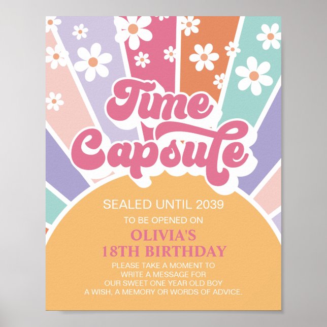 Affiche Capsule temporelle du 1er anniversaire Retro Sunsh (Devant)