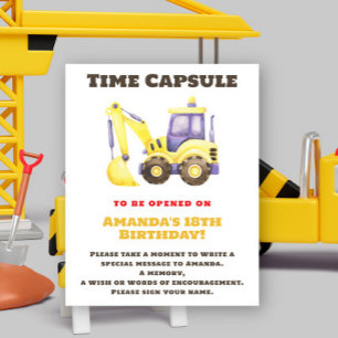 Affiche Capsule temporelle d'un camion de construction pou