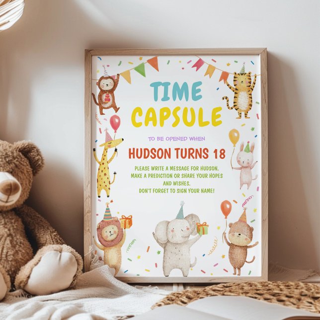 Affiche Capsule Temporelle Fête d'Anniversaire Animaux de  (Créateur téléchargé)