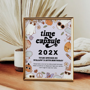 Affiche Capsule Temporelle Groovy Épouvantable Anniversair