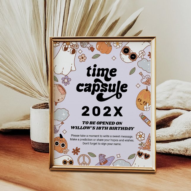 Affiche Capsule Temporelle Groovy Épouvantable Anniversair (Créateur téléchargé)