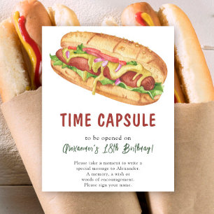 Affiche Capsule temporelle HOT DOG aquarelle 1er anniversa