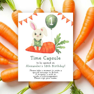 Affiche Capsule temporelle lapin 1er anniversaire