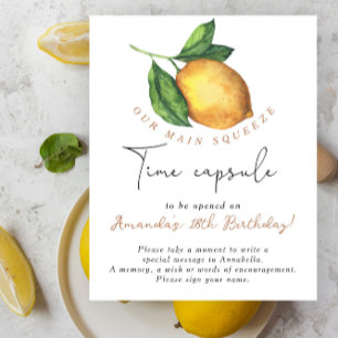 Affiche Capsule temporelle Lemon pour le 1er anniversaire,