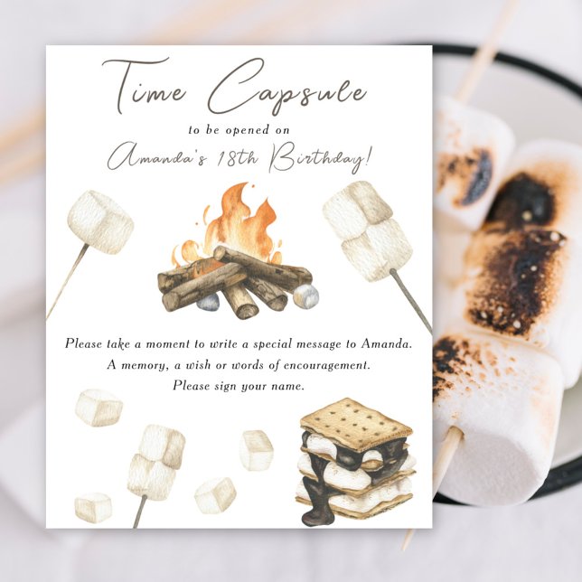 Affiche Capsule temporelle S'more pour le 1er anniversaire (Créateur téléchargé)