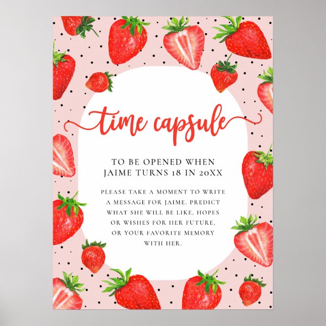 Affiche Capsule temps | Anniversaire des fraises roses (Devant)
