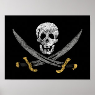 Affiche Captain Jack Rackham's Jolly Roger Pirate Flag