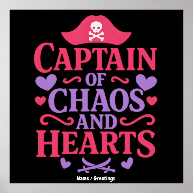 Affiche Captain of Chaos and Hearts Pirate Graphic (Devant)