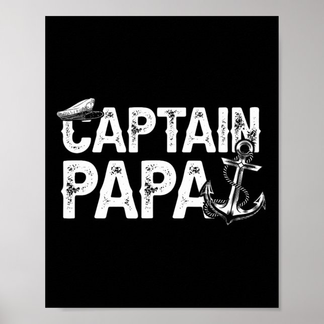 Affiche Captain Papa Pontoon Lake Sailor Fishing Boating F (Devant)
