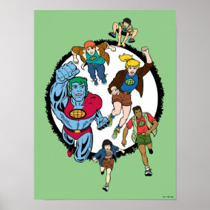 Affiche Captain Planet et les Planétètres Cercle Graphic