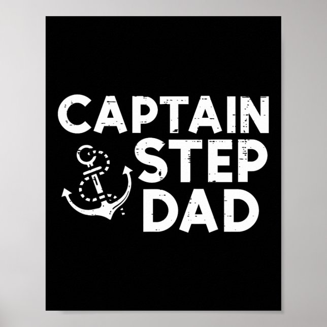 Affiche Captain Step Dad Boat Owner Family Stepdad Stepfat (Devant)
