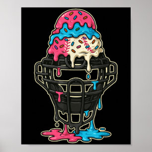 Affiche Capteur de baseball Masque glace Cream Driam Garço