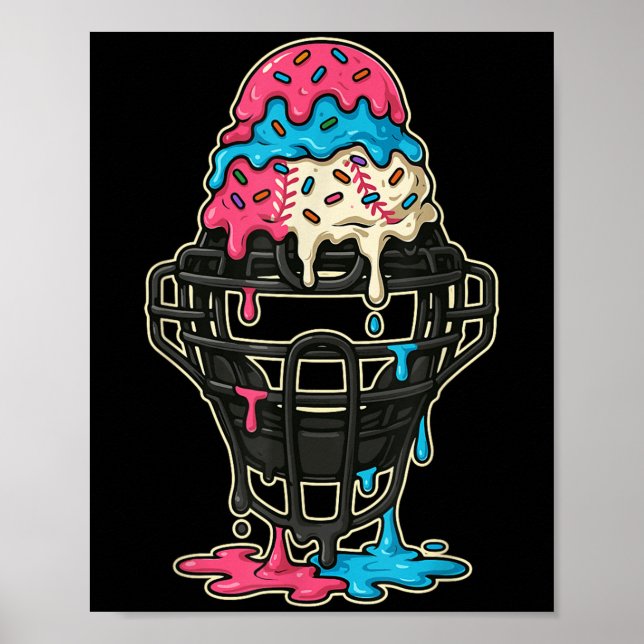 Affiche Capteur de baseball Masque glace Cream Driam Garço (Devant)