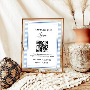 Affiche Capture amour QR codeDusty mariage bleu