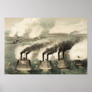 Affiche Capture Du Fort Henry Par Union Ironclads - 1862
