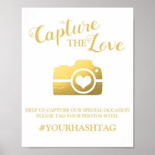 Affiche Capture Élégante L'Amour   Hashtag Mariage