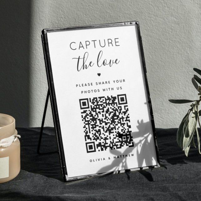 Affiche Capturer le panneau d'amour. Code QR mariage noir  (Créateur téléchargé)