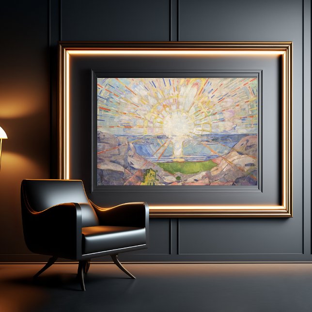 Affiche Capturer l'essence de la lumière et de l'émotion d ("The Sun (1911) by Edvard Munch: A Captivating Expression of Emotion")