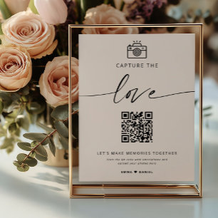 Affiche Capturez la photo Love Mariage Code QR Signer