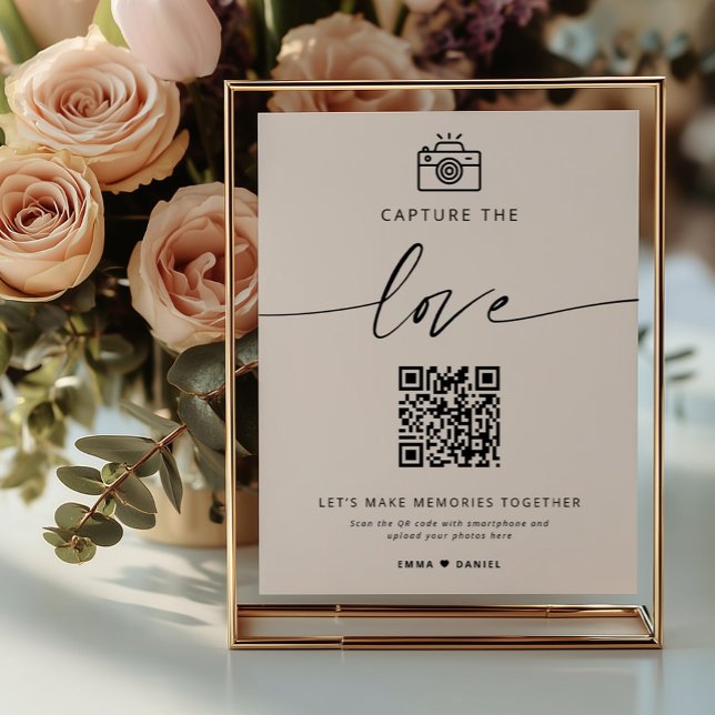 Affiche Capturez la photo Love Mariage Code QR Signer (Créateur téléchargé)