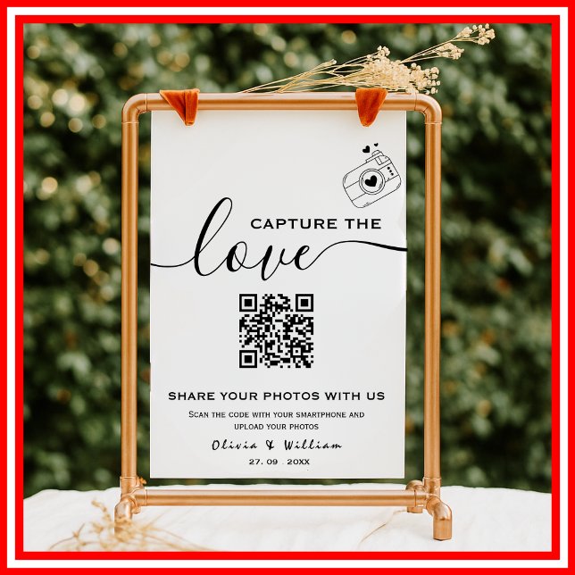 Affiche Capturez l'amour Code QR de photo de mariage moder (Créateur téléchargé)