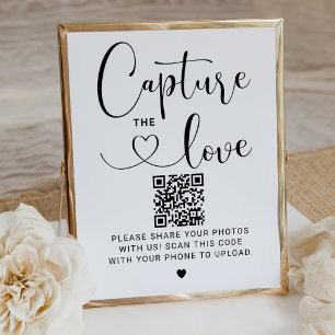 Affiche Capturez l'amour écriture moderne QR Photo