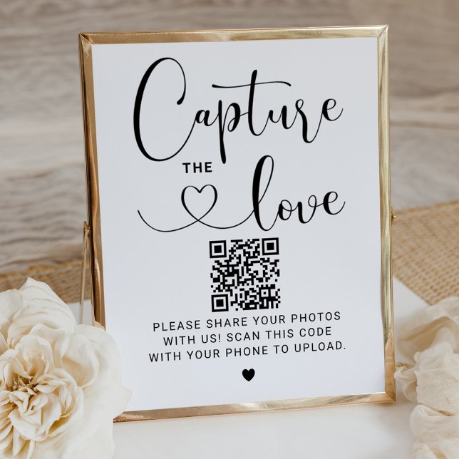 Affiche Capturez l'amour écriture moderne QR Photo (Créateur téléchargé)