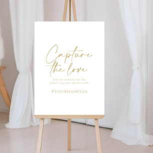Affiche Capturez le hashtag Love Gold Modern Elegant Sign