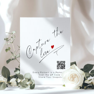 Affiche Capturez le Mariage de code QR minimaliste d'amour