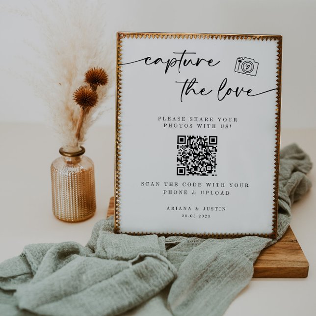 Affiche Capturez Le Mariage Love Sign Avec Le Code QR (Créateur téléchargé)